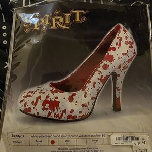 Spirit Red and White Splatter Heels